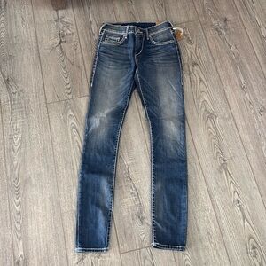 True Religion women’s Halle Mid Rise Super Skinny Jeans size 23